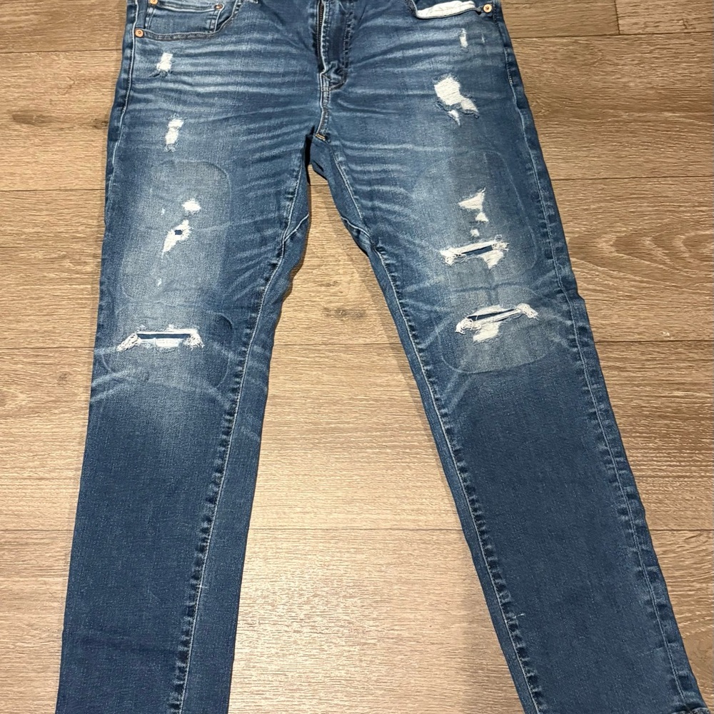 Distressed Blue Jeans for Men 38x30